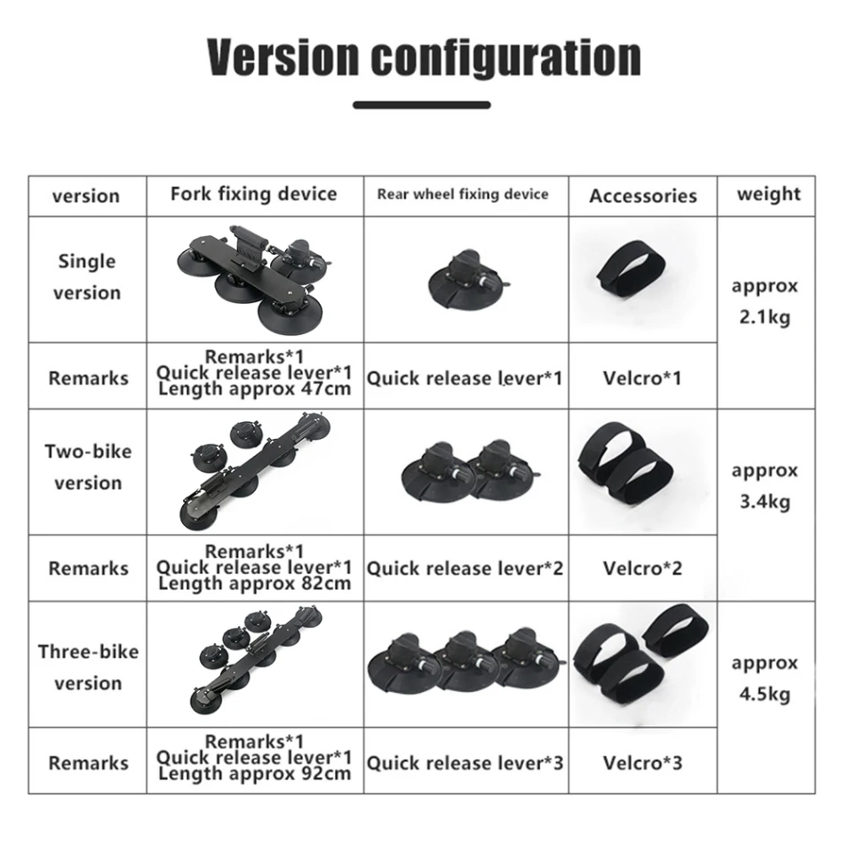 Bike Bicycle Rack Suction Roof-Top Bike Car Racks Rack with Suction Cup Carrier Quick Install Bike Roof Rack MTB Mountain Road