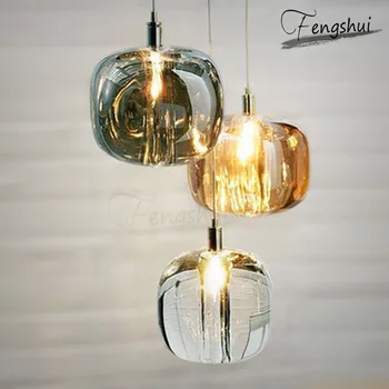 

Nordic LED Living Room Bedroom Pendant Lamp Lighting Fixtures Modern GlassBedside Stairs Lamp Loft Bathroom Decor Hanging Lamps