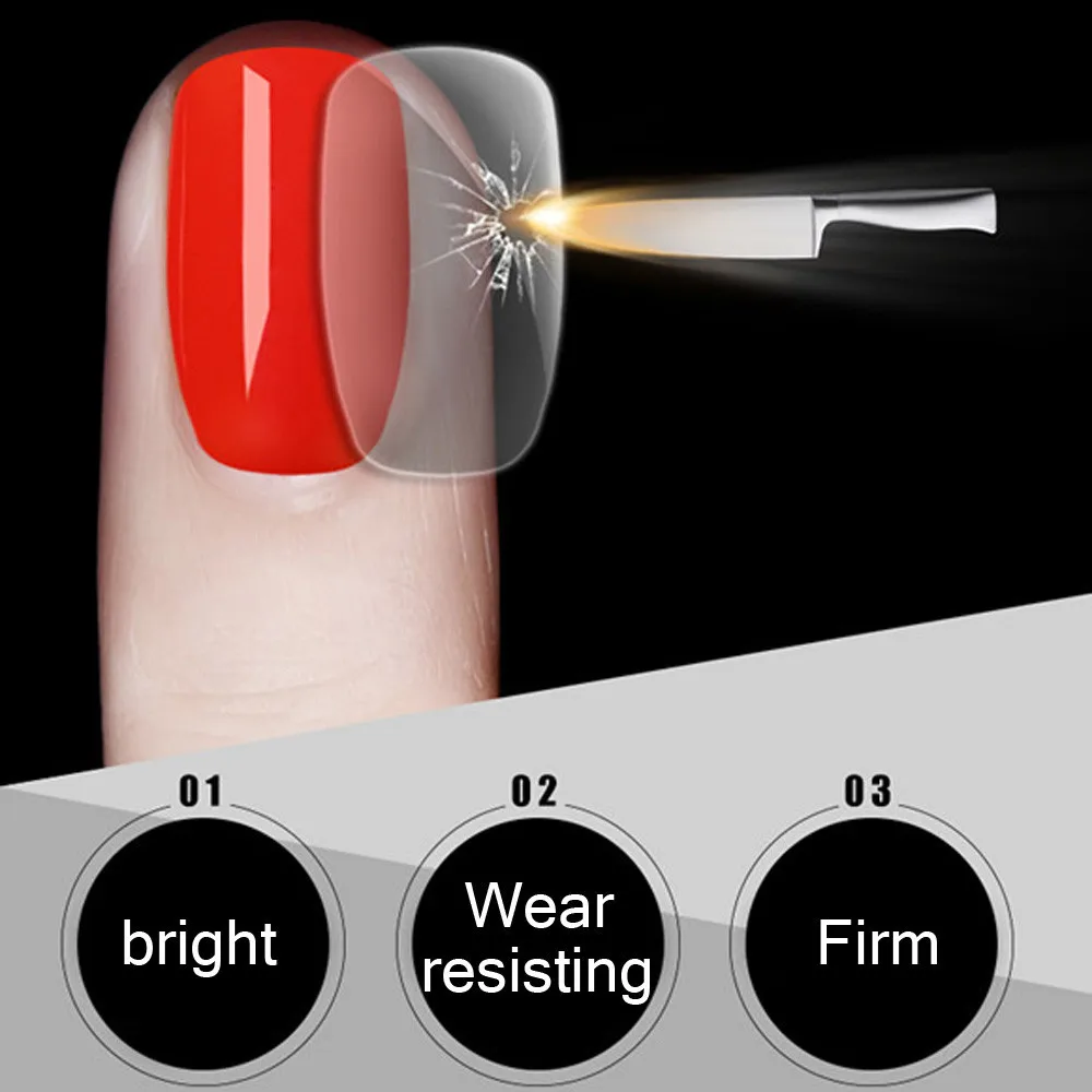 Стальное верхнее покрытие стойкий замачивающийся Светодиодный УФ-гель цветной гель для ногтей 7 мл Лак для ногтей Быстросохнущий 6 цветов голографический эффект