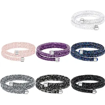 

High Quality Swa Original bracelets Women Jewelry 1:1 Colored Crystal Rubber Bracelet Production Free Shipping .
