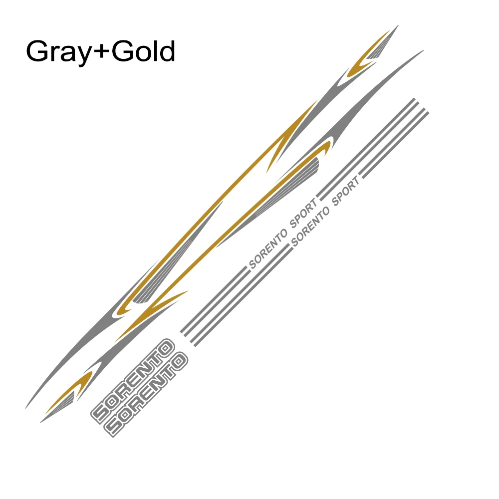 Gray Gold 1 комплект, наклейки для боковой юбки автомобиля, авто Декор, наклейка для Kia Sorento, автомобильная Накладка для кузова, Светоотражающие ПВХ автомобильные аксессуары, Стайлинг - Название цвета: Gray Gold