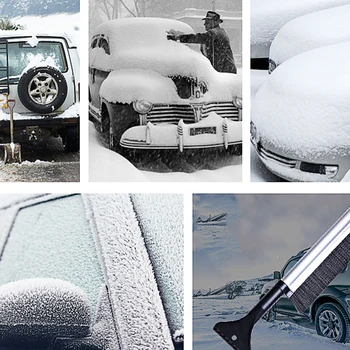 

Aluminum Alloy Snow Ice Scraper Extendable Telescoping Snow Brush Shovel for Car Motorcycle Truck