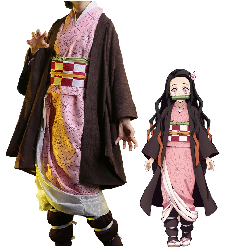 Demon Slayer: Kimetsu no Yaiba Kamado Nezuko Kamado Tanjirou Agatsuma Zenitsu Tomioka Giyuu костюм аниме косплей костюм на Хэллоуин