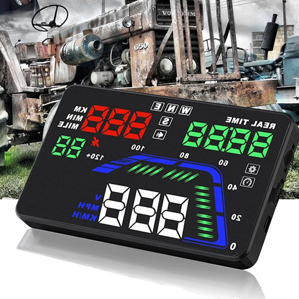 

Hot Q7 5.5 Inch GPS Speedometer ABS Digital Positioning HUD LED Screen Head Up Display Universal Auto Portable Car Lighter Drivi
