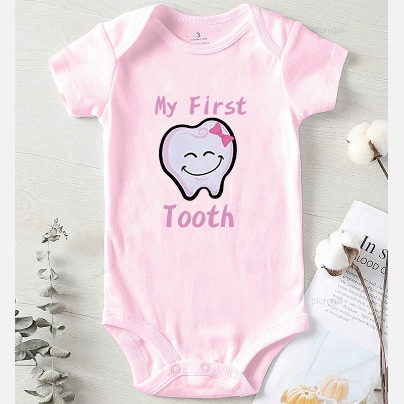 Cotton Bodysuit for Newborns Baby Clothes Newborn Girl Outfit Long Sleeve Toddler Jumpsuit Print First Tooth Baby Girls Clothing Baby Bodysuits are cool