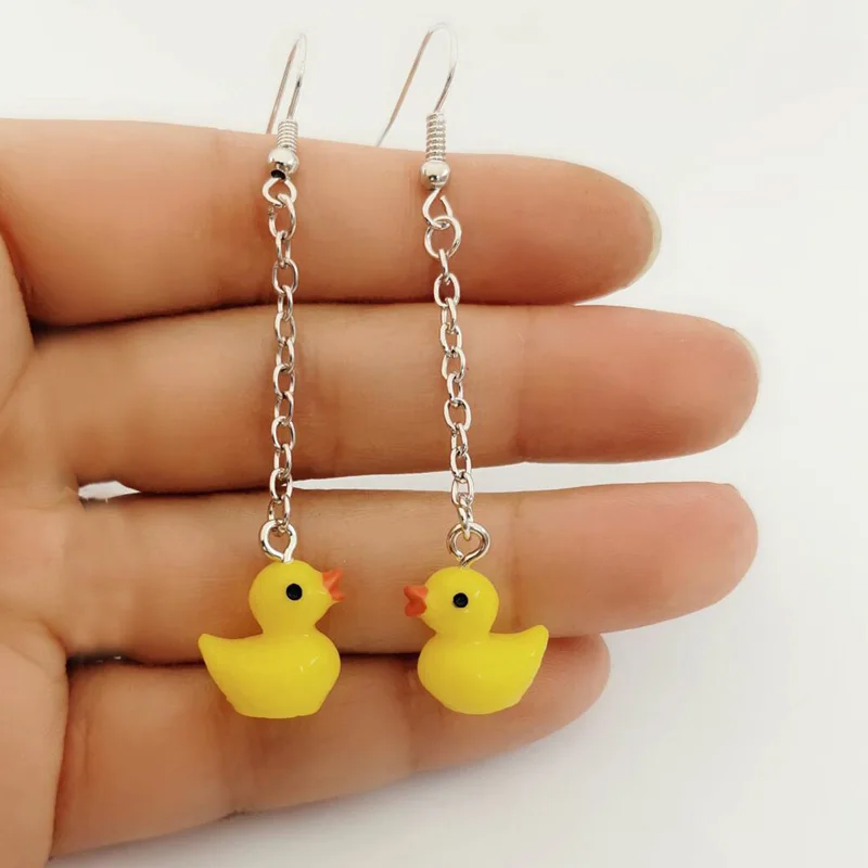 Small Earrings Duck Korean Minimalist Yellow Little Wholesale Cute Fashion Women