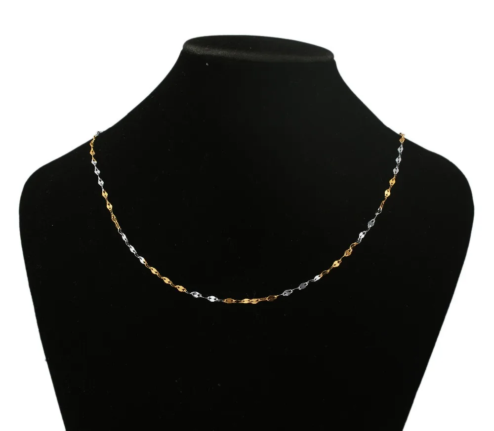 

Anietna Gorgeous Two Tone Gold Color Chain Necklace High Quality Necklace Jewelry For Women&Men's Gifts