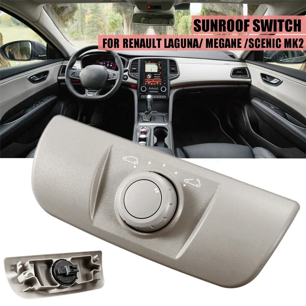 

Car Sunroof Window Control Switch Knob with Panel Beige for Renault Megane Scenic Laguna MK2 2001-2017 Accessories 8200119893