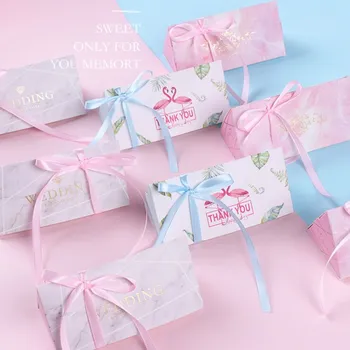 

Triangular Brick Paper Candy Box10pcs Wedding Gift Boxes for Guests Wedding Favors Gifts Chocolate Box Party Supplier Decoration