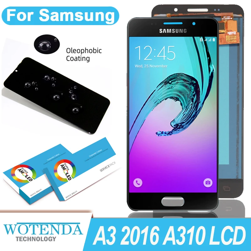 100% Оригинальный 4 7 'ɺMOLED дисплей для Samsung Galaxy A3 2016 A310 A310F A3100 Полный ЖК сенсорный