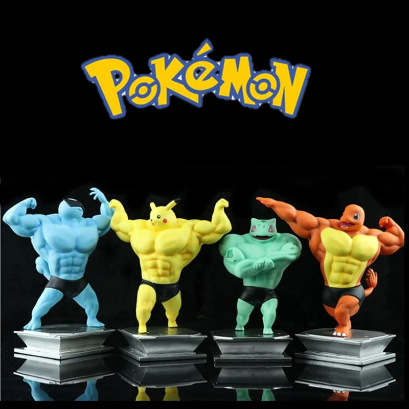 ポケモン筋肉ピカチュウリザードンフシギダネゼニガメ像pvcアクションフィギュア玩具アニメポケモン囲碁ゲームピカチュウ置物おもちゃ Null Aliexpress