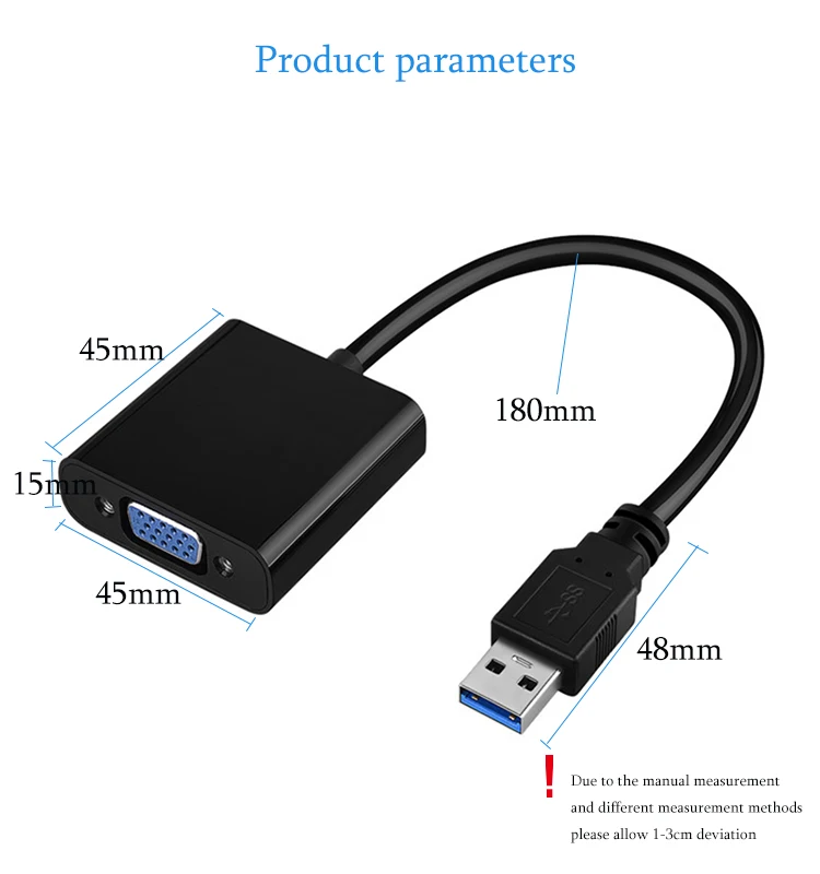 USB 3,0 to VGA адаптер внешняя видеокарта мульти Дисплей конвертер для Win 7/8/10 настольных монитор проектор 1080p