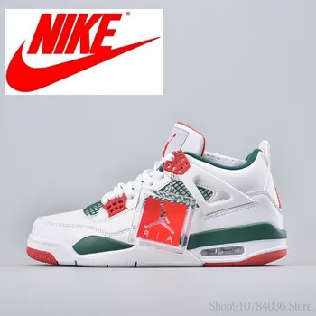 

Nike Origina Air Jordan 4 OG AJ4 White Cement Men's Basketball Shoes non-slip Size Eur 40-45 308497 603 Men Medium Cut Synthetic