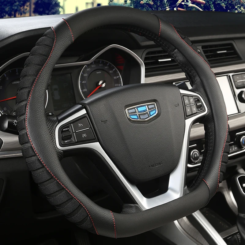 DERMAY D форма чехол на руль кожа+ шелк льда для VW hyundai Ford Geely Renault Suzuki Benz Citroen