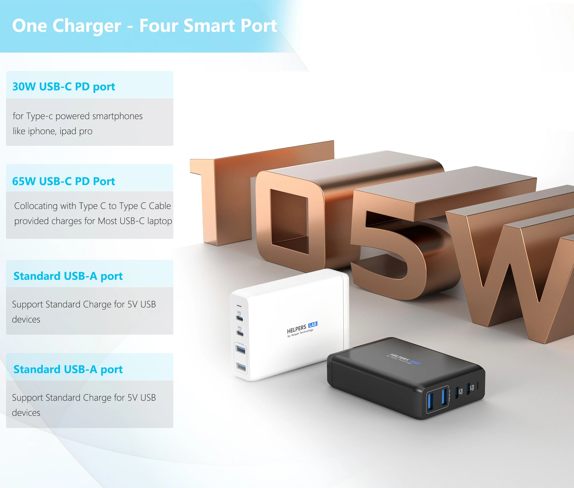 Тип usb-C PD Зарядное устройство 75 Вт 4-Порты USB-C PD Quick Charge 3,0 Smart Desktop Зарядное устройство с Мощность доставки для XiaoMi Air DELL XPS
