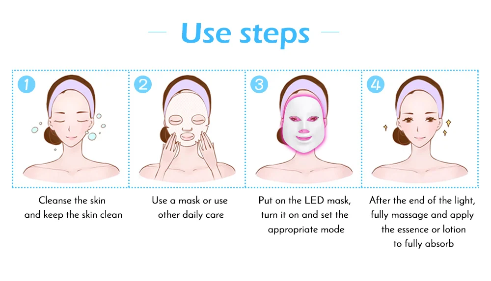 Beauty Photon светодиодный маска для лица терапия 7 цветов светильник уход за кожей омоложение морщин удаление акне уход за лицом Красота спа маски для лица