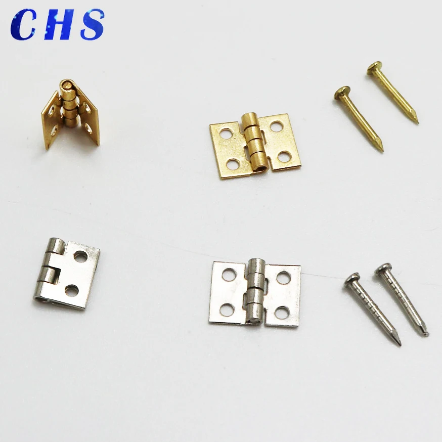 30pcs Golden/Silver 10*8mm Mini Metal Hinge for 1/12 House Miniature