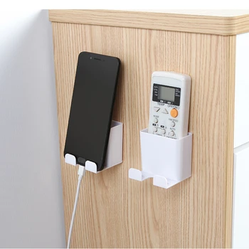 

Room Wall Mounted Storage Rack Mobile Phone Mount Hanging Tablet Charging Multifunction Remote Control Holder Household Items