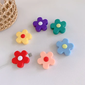 

Cute Flower Protector Cover For Mobile Phone USB Cable Charging Data line Fracture prevention Cartoon Portable case