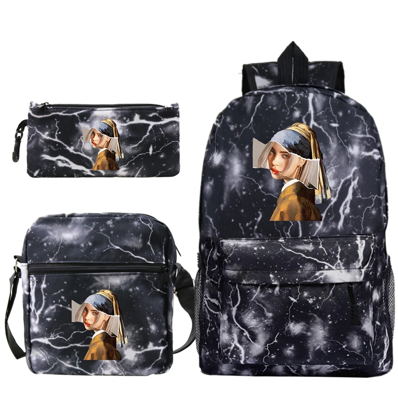 Новинка Billie Eilish Mochilas, школьные сумки для мальчиков и девочек, рюкзак для путешествий, Bolsa Escolar, сумка через плечо, сумки для ручек, сумка для ноутбука - Цвет: 1