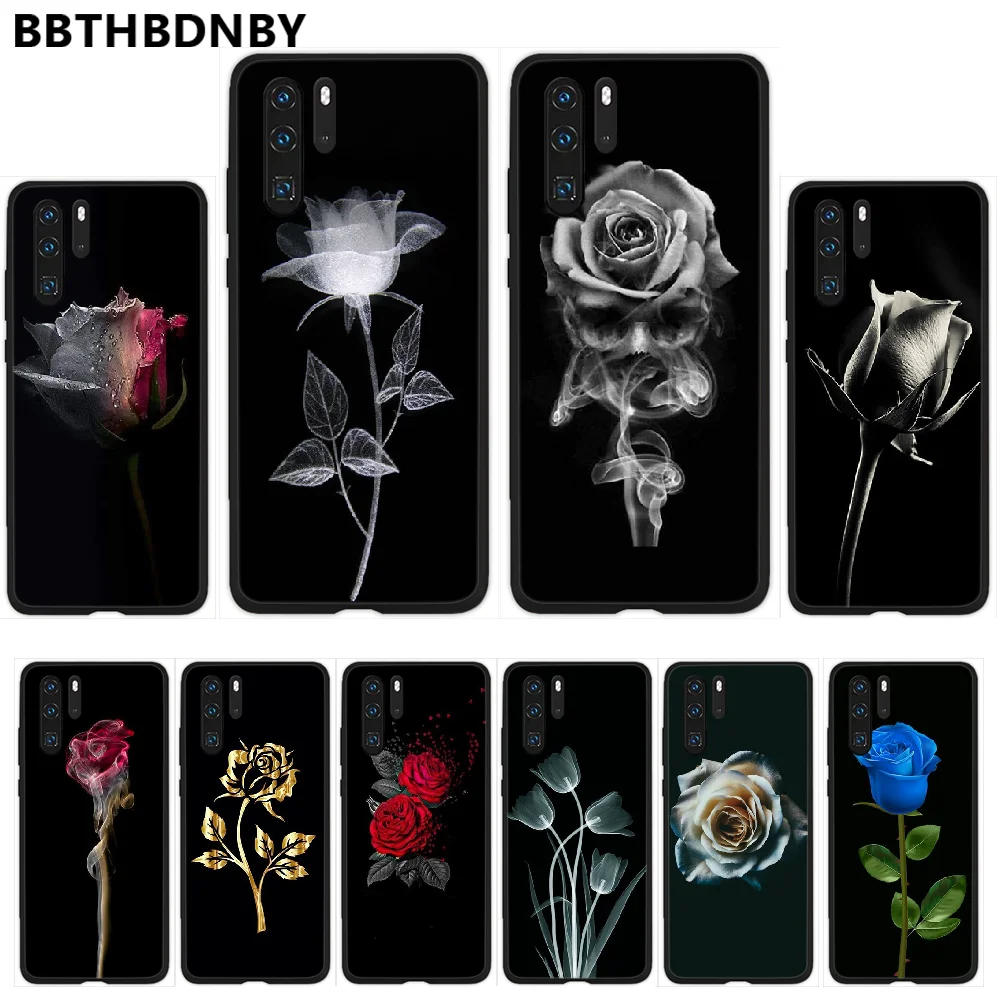 Beautiful black white Rose flower Customer High Quality Phone Case For Huawei Honor 7C 7A 8X 8A 9 10 10i Lite 20 NOVA 3i 3e | Мобильные