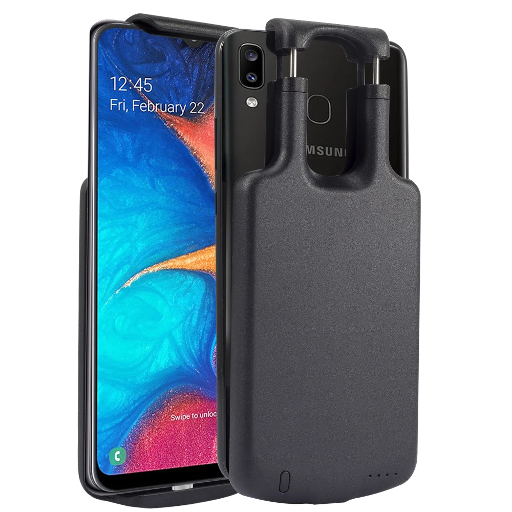 Для samsung Galaxy A30 A20 A50 чехол для зарядного устройства 5000 мач внешний резервный внешний аккумулятор чехол для аккумулятора расширяемый до 6,5 дюймов чехол - Цвет: For Samsung A20