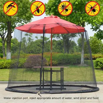 

Patio Umbrella Mosquito Netting Mesh Screen with Zipper for Umbrellas Patio Tables