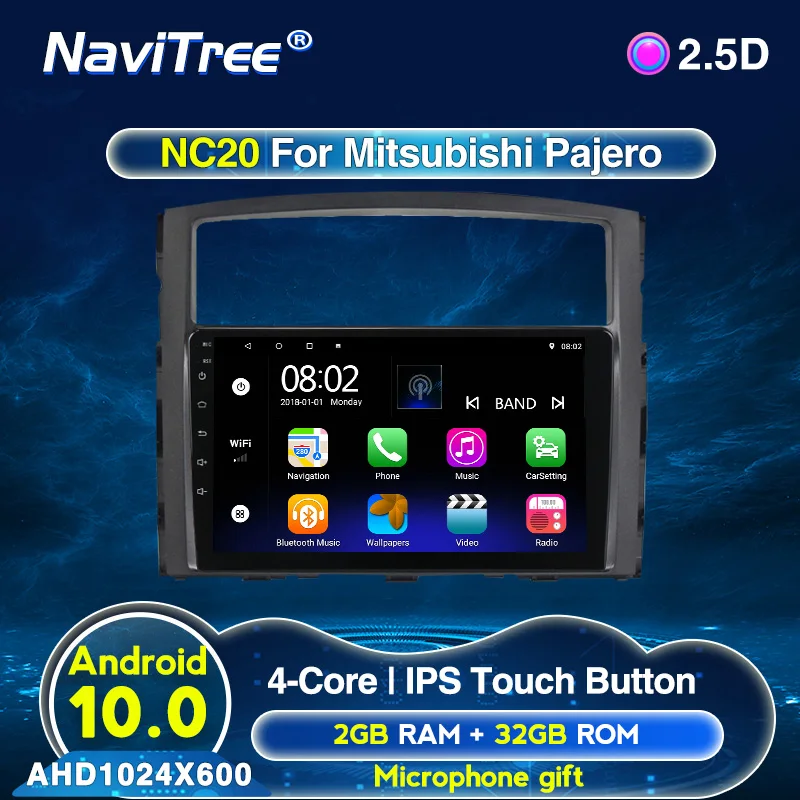 IPS 2.5D Android 2G + 32G автомобильное радио мультимедиа для Mitsubishi PAJERO V97/V93 2013-2016 SWC WIFI USB