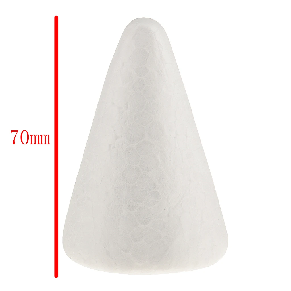 30pcs White Cone Shape Styrofoam Doll Ornament For Party Decor DIY Kid Craft Making  party decor modelling craft , 68 x 23  mm 