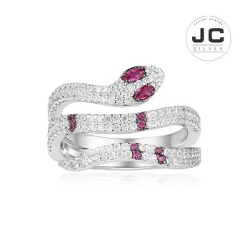 

New Fashion Charms Silver 925 Original Copy Jewelry,Silver Red Spirit Snake Ring For Women With Mono Logo Glamour Zircon Gift