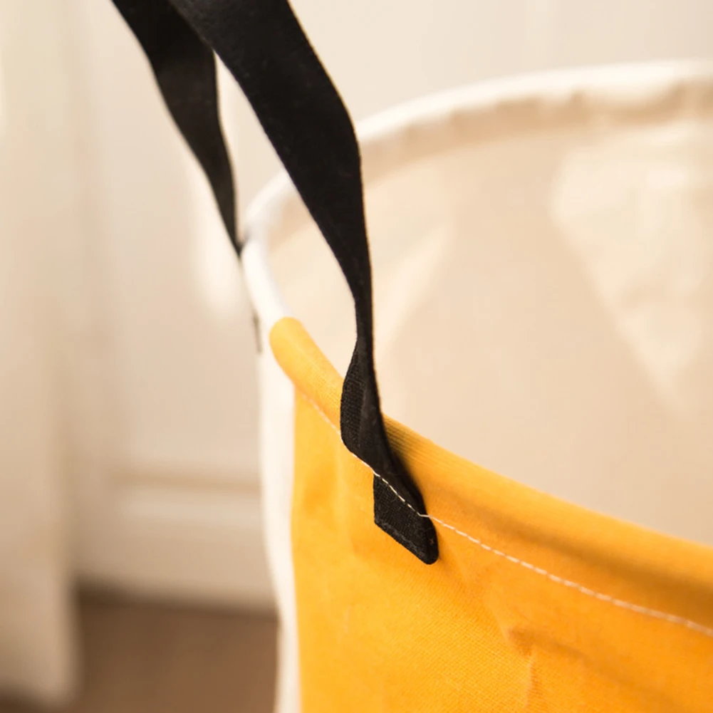 Складной из хлопка и льна с милым желтым Fox Корзина для белья ручкой одежда сумка