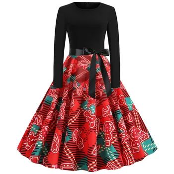 

Kpop Christmas Dress Women Winter Dress Elegant Patchwork Sandals Vintage Femme Dress Women Plus Size Casual Hot Dresses OK110