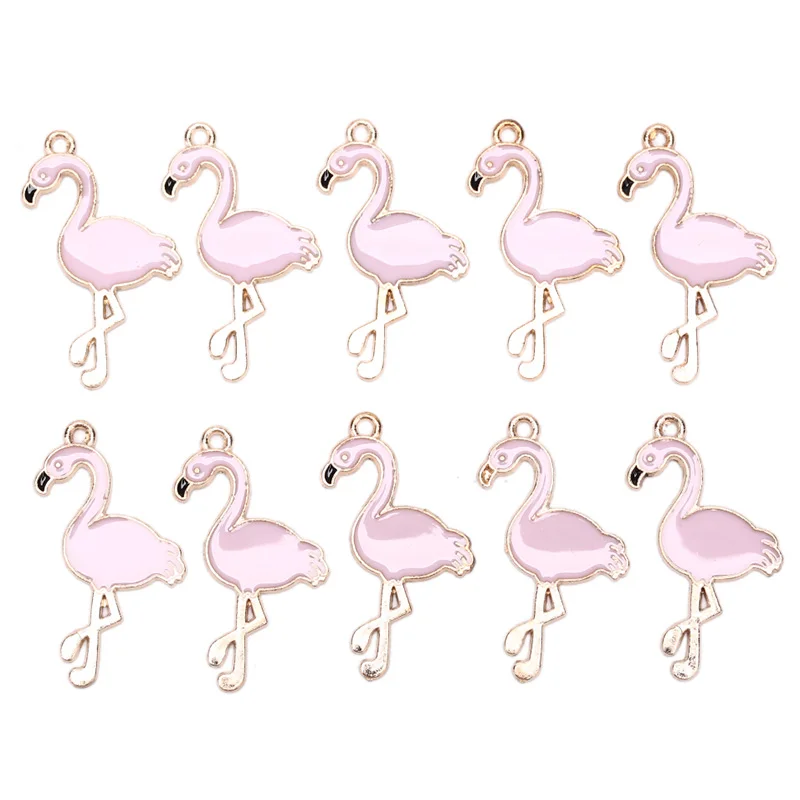 10PCS DIY Jewelry Accessories Gold Color Enamel 3D Little Sparrow Colorful Bird Charm Fit Bracelets Women Beads& Jewelry Making - Окраска металла: 18