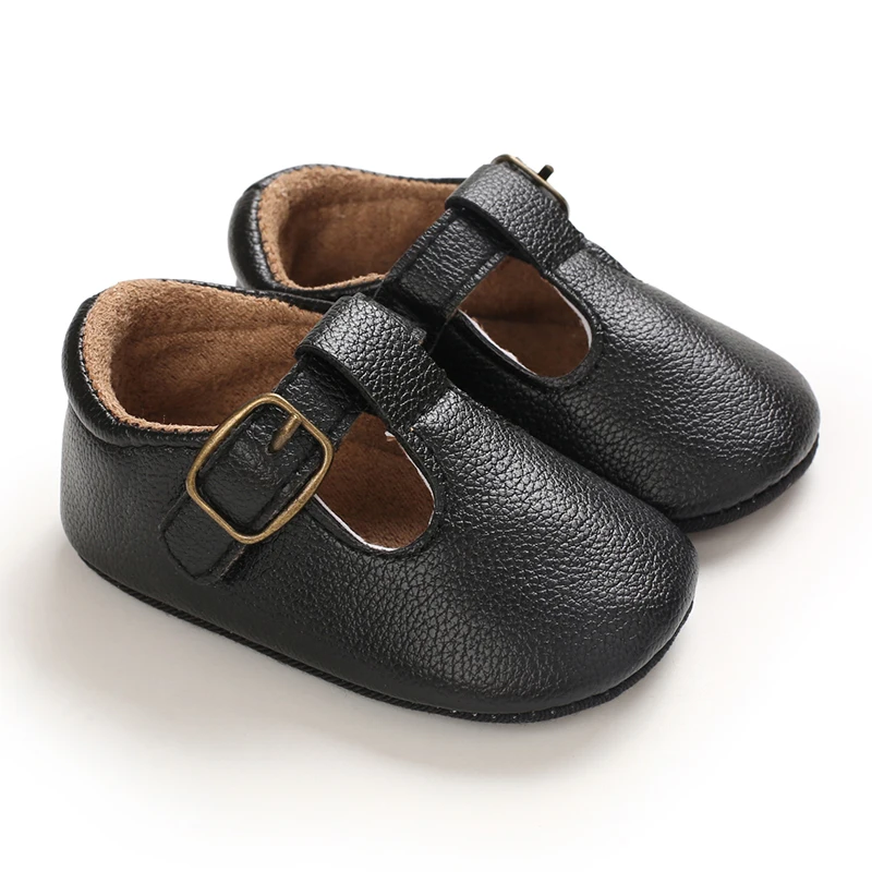 Infant Newborn Baby Girls Princess Non-Slip Floral Border Shoes Toddler Baby Soft PU Leather Prewalker Shoes Solid First Walkers