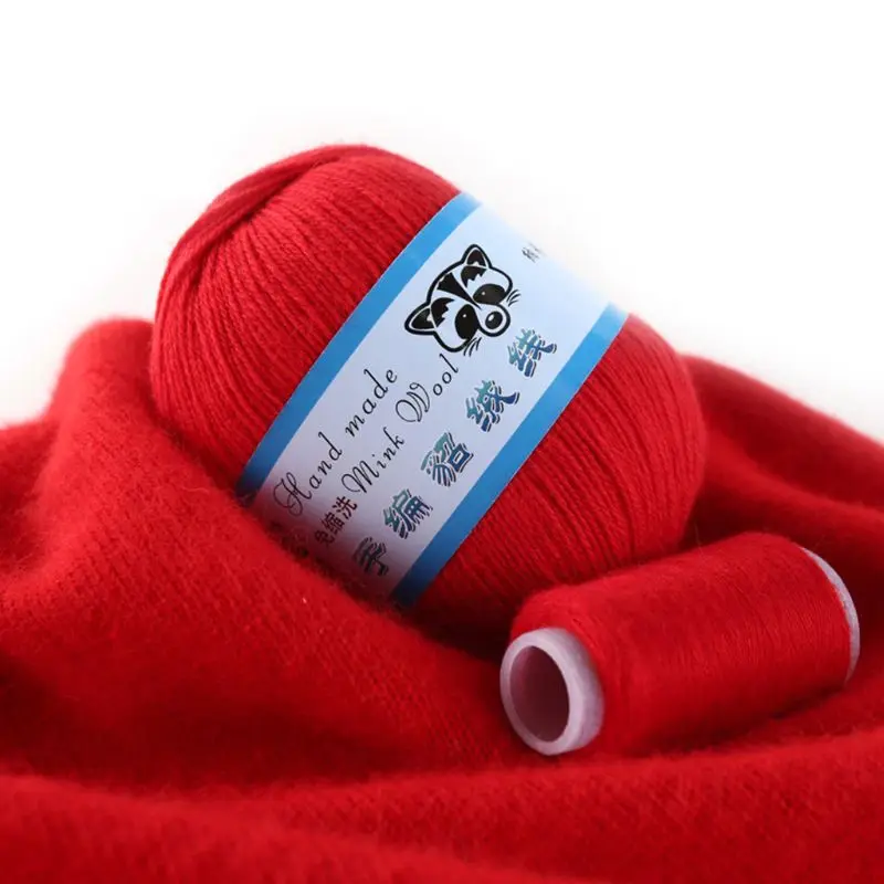 50g Soft Mink Wool Yarn Hand-knitted Luxury Cashmere Crochet Knitted Crochet Knitting Scarf M0XD