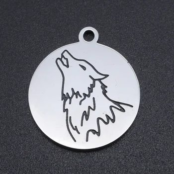 

5pcs/lot 100% Stainless Steel Wolf Charms Pendants Wholesale Jewelry DIY Making Charms High Polish Charms Top Quality