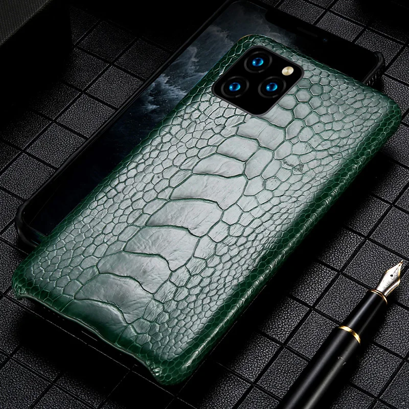 

Genuine Ostrich Foot Leather phone case For Apple iPhone 11 11Pro 11 Pro MAX X XS XSmax XR 6 6s 8 7 Plus 5 SE 5S Luxury Cover