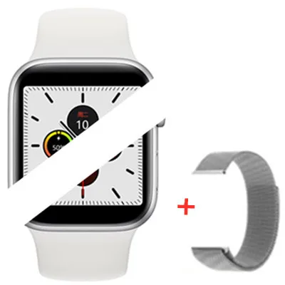 IWO 12 Bluetooth Смарт-часы Full Touch Спортивные Смарт-часы для Apple iOS Android сердечного ритма ЭКГ IP68 Водонепроницаемый IWO11 IWO10 IWO9 - Цвет: white strap steel