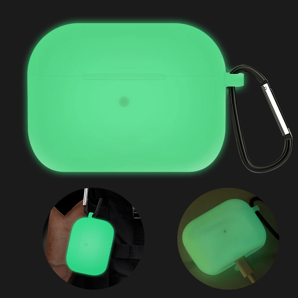 Футляр для наушников Apple AirPods Pro светящийся футляр переноски кожаный чехол мягкий