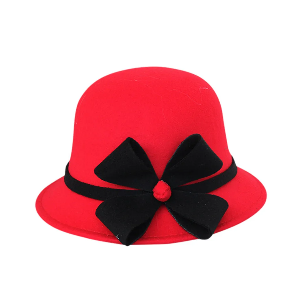 Осенне-зимние винтажные женские шерстяные фетровые женские шапки во французском стиле, модные теплые фетровые шляпы с цветочным принтом#35 - Цвет: Красный