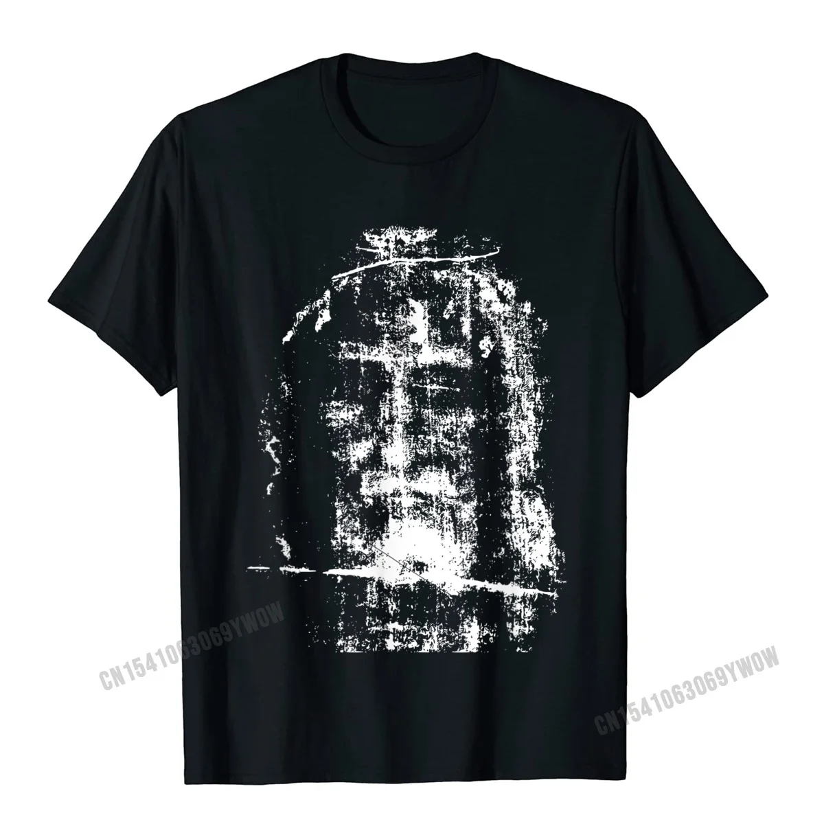 cosie Camisa Summer Fall 100% Cotton O-Neck Man Tees Customized Tee-Shirt Oversized Short Sleeve Top T-shirts Free Shipping Shroud of Turin Jesus Christ Face T-Shirt__597 black