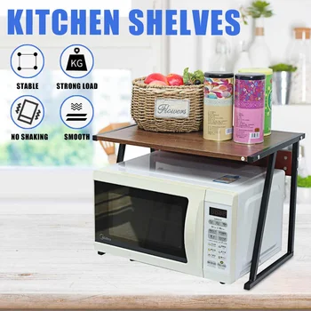 

Kitchen Microwave Oven Rack Multi-usage Home Storage Shelf Rack Kitchen Counter Shelf Organizer Tableware Space Saver