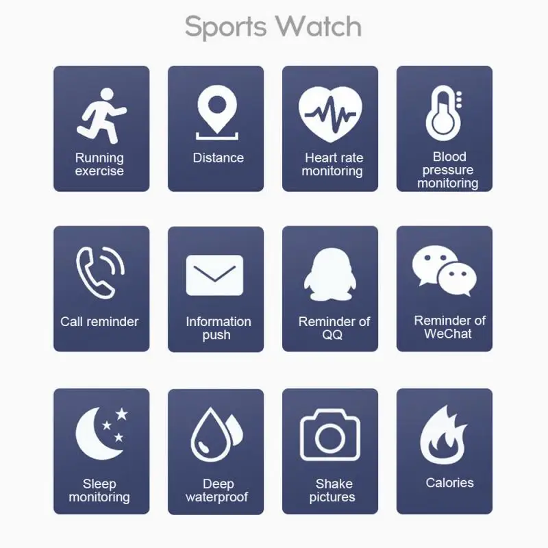 116 PLUS Smart Bracelet Watch Color Screen Heart Rate Blood Pressure Monitoring Track Movement IP65 Waterproof