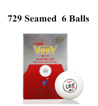 6BALLS White 729 Дружба 3 звезды 3 звезды пластик 40+ мяч для настольного тенниса прошитый материал АБС поли шарики для пинг-понга ITTF одобренные оптовые продажи - Цвет: 6BALLS White