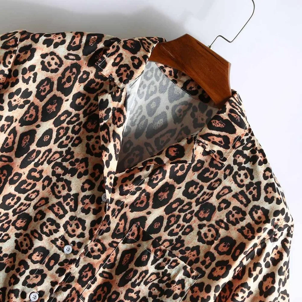 Men's Leopard Shirt summer short sleeve shirt men fashion causal shirt tops male shirt