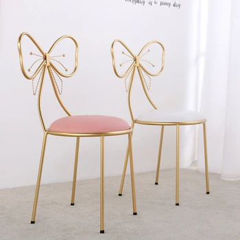 

Makeup Stool Chair Modern Minimalist Bow Small Chair Net Red Girl Heart Princess Dressing Table Dressing Stool Livingroom Chair