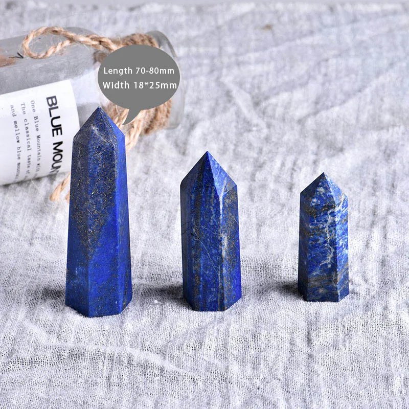 70-80 mm 1 шт. натуральный кристалл Lapis шестиугольная колонна КРИСТАЛЛ ТОЧКА минеральный орнамент волшебный ремонт домашнего интерьера DIY подарок украшение - Цвет: 70-80 mm
