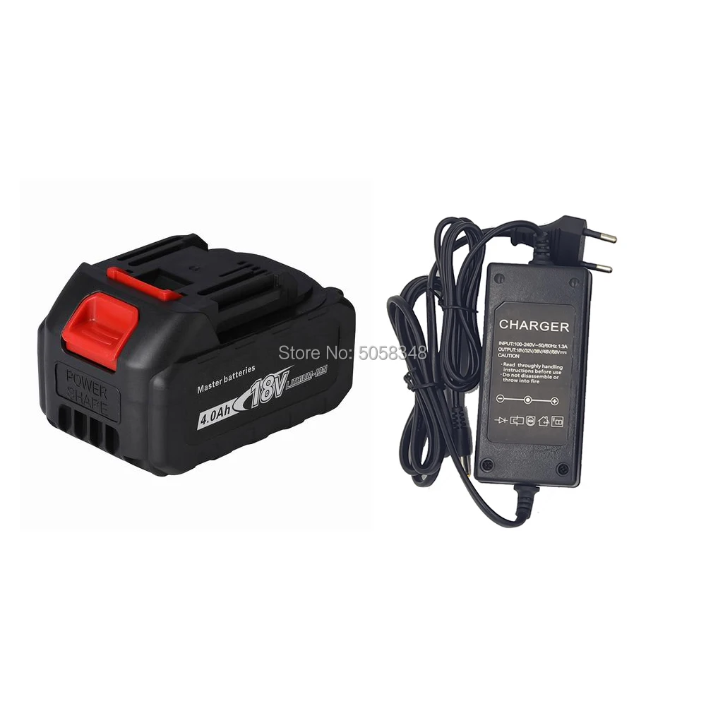 

compatiable 18V 4000 mAh battery pack with a charger for rechargeable cordless tool
