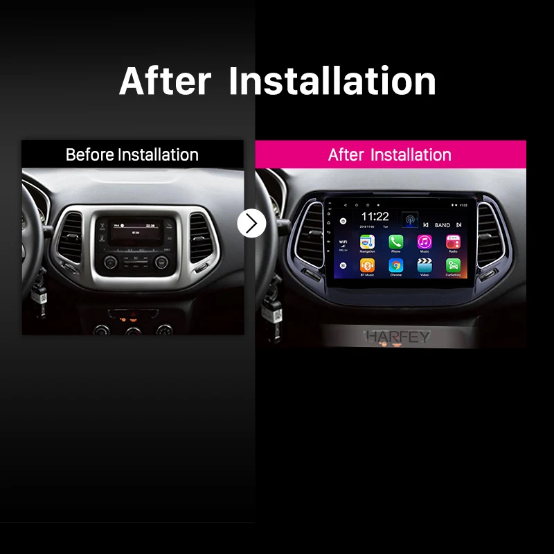  Harfey Car Navi HD 2Din Android9.0 GPS 10.1
