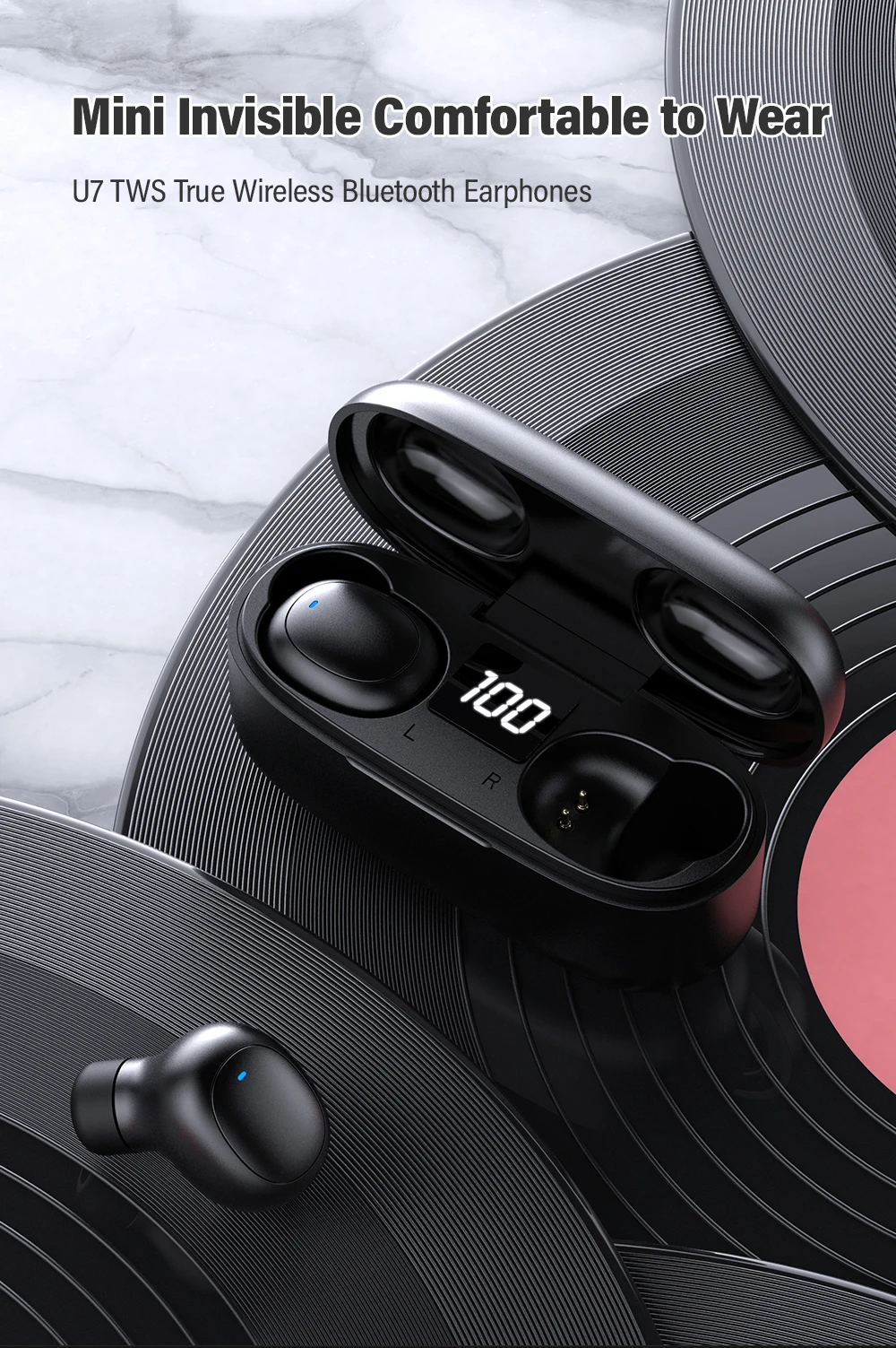 DACOM U7 TWS Bluetooth наушники Auriculares Bluetooth 5,0 наушники гарнитура с светодиодный дисплей для мобильного телефона беспроводные наушники
